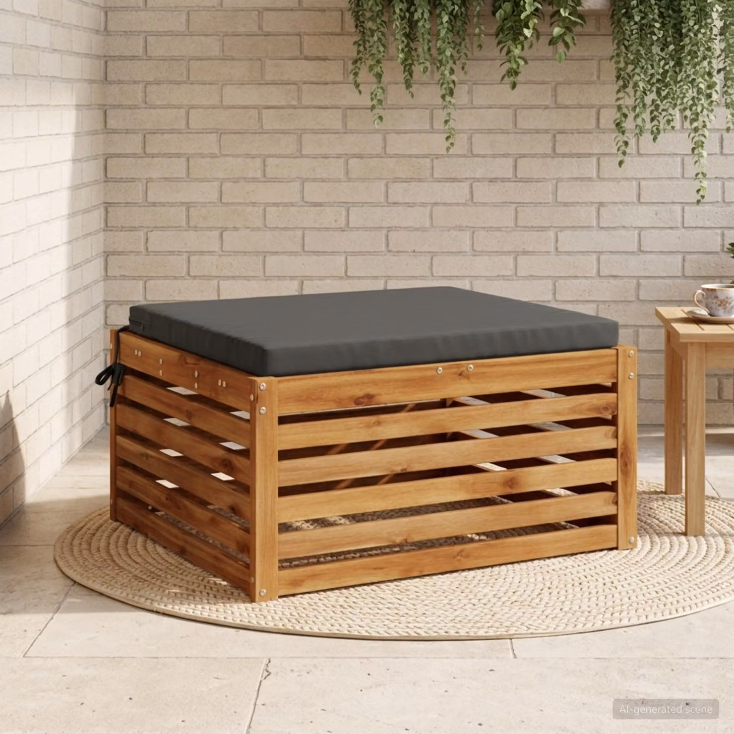 Cuscino per sedia vidaXL SOEST in poliestere con imbottitura in schiuma, forma quadrata, colore grigio antracite, L/P/H: 60 x 60 x 5 cm