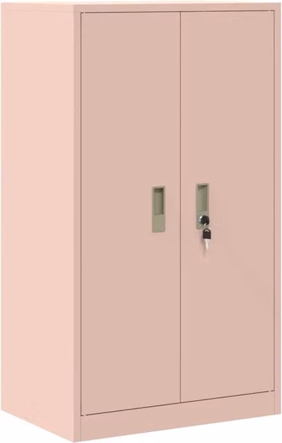 Armadio in metallo rosa con ante a battente e serratura Design In L: 60 cm, P: 40 cm, H: 90 cm