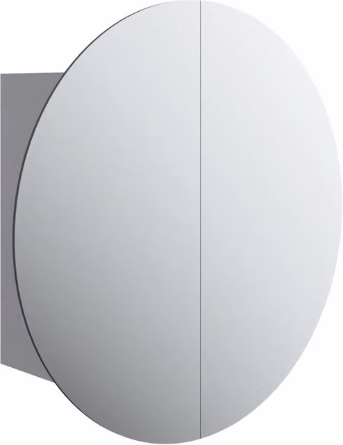 Armadio da Bagno | Mobile da Bagno con Specchio Rotondo e LED Grigio 40x40x17,5cm