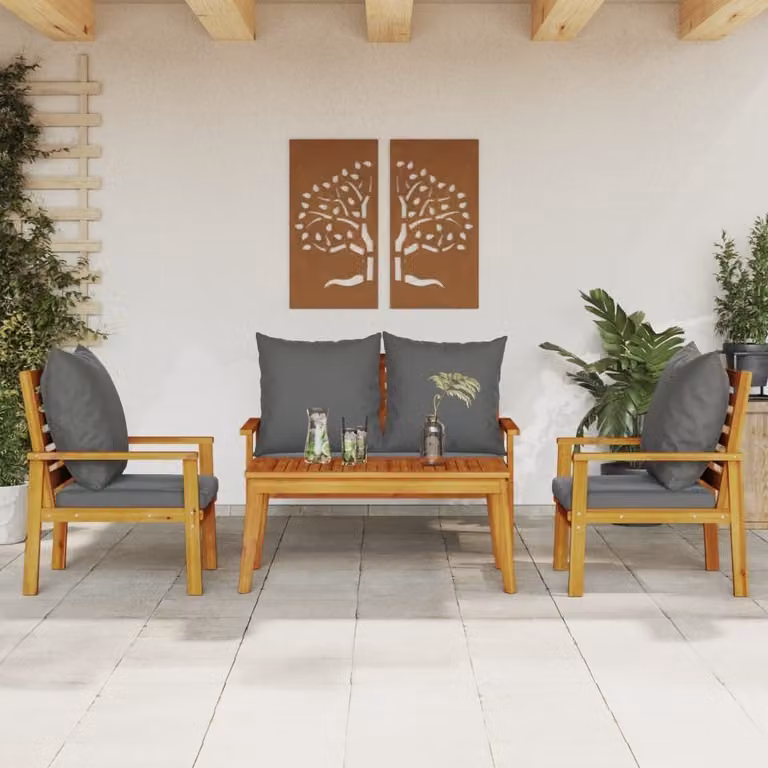 Maison Exclusive - Set Salotto da Giardino 4pz con Cuscini Legno Massello Acacia