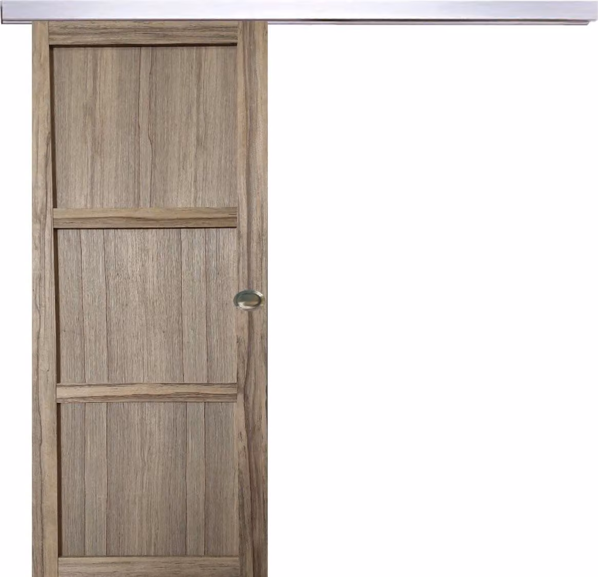 Porta scorrevole Frake a 3 ante H204 x L73 cm, binario in alluminio, gusci GD MENUISERIES