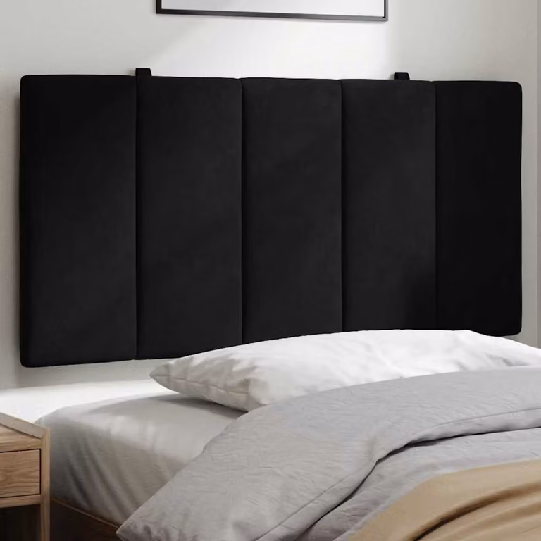 Cuscino Testiera Hanko vidaXL in Velluto Nero, L: 100 cm