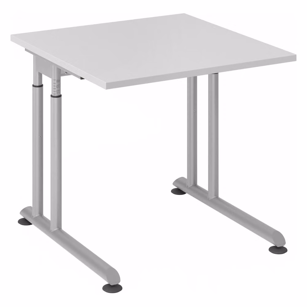HAMMERBACHER ZS08 höhenverstellbarer Schreibtisch grau quadratisch