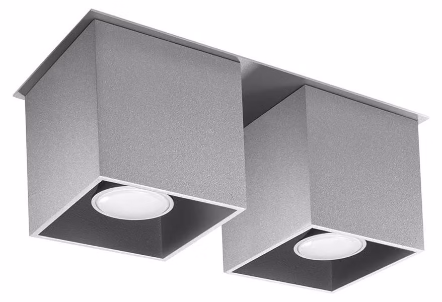 Faretto da soffitto, alluminio grigio, L 26 cm