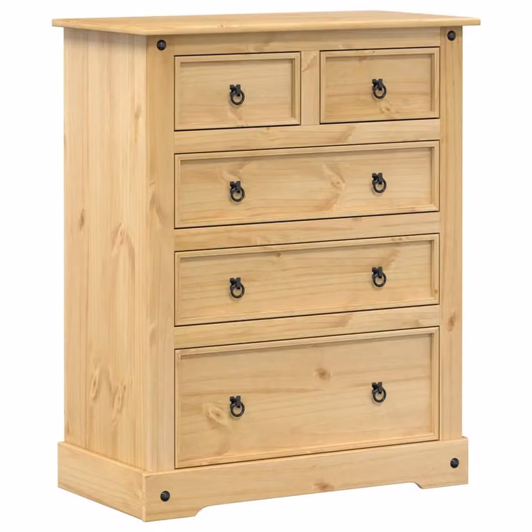 Cassettiera 92x48x114 cm in Legno Massello di Pino