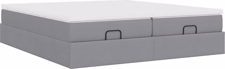 Struttura Letto Pouf con Materassi 200x200 cm in Tessuto