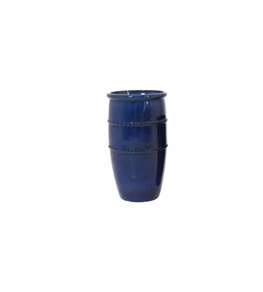 Vaso Lucia Terracotta Cilindrico Blu 35 cm per Piante Indoor/Outdoor