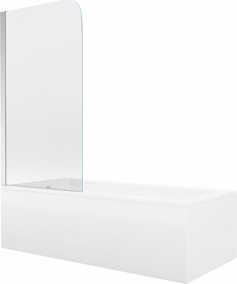 Vasca da bagno CUBIK 150x70cm con schermo 70cm trasparente CHROM
