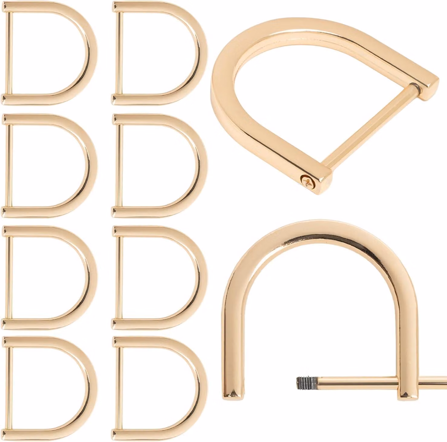 Accessori a forma di "D" con viti, confezione da 10 pezzi, rimovibili, per progetti fai-da-te