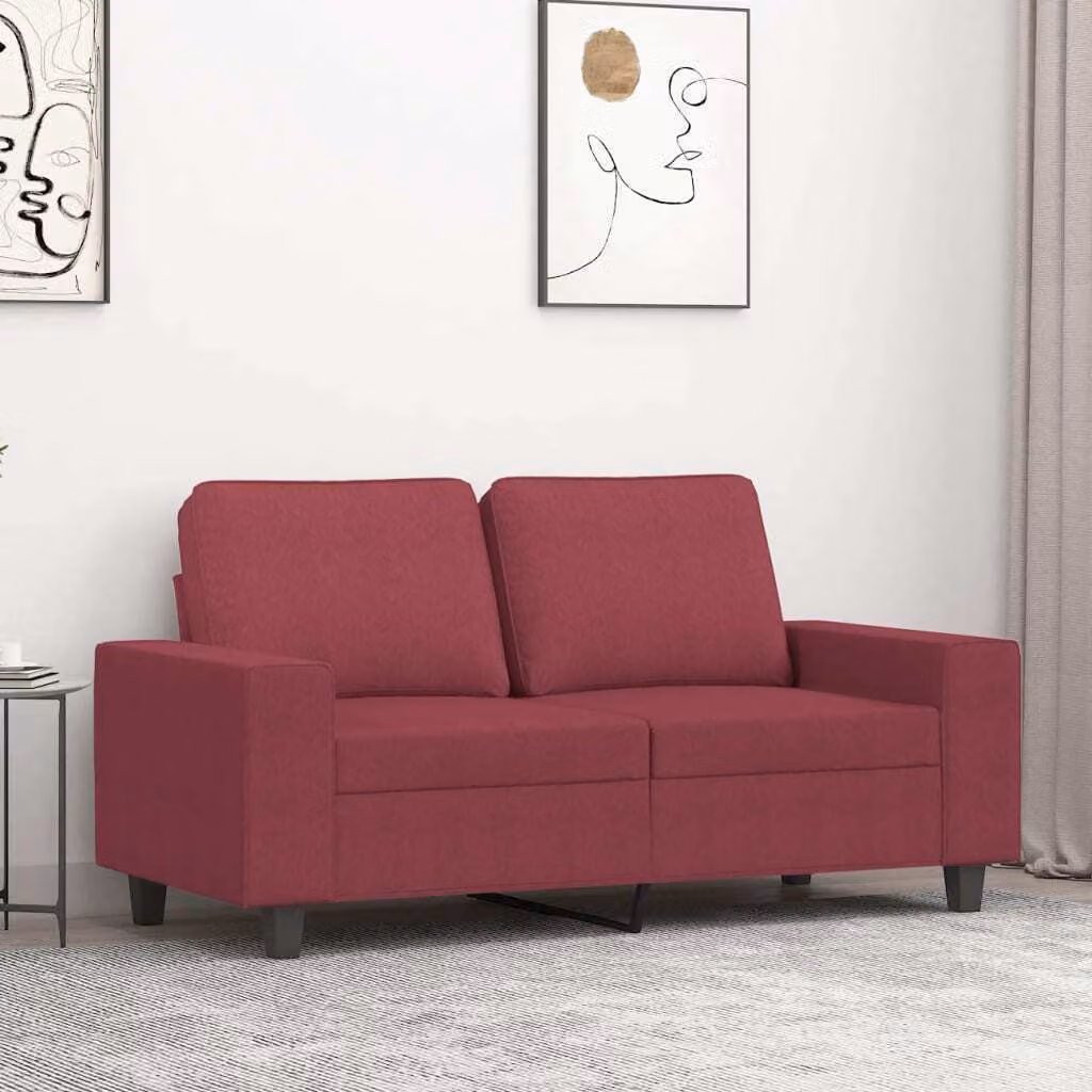 Maison Exclusive - Divano a due posti bordeaux 120 cm in tessuto