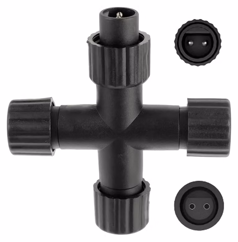 Distributore di corrente a 4 vie per luci decorative, grado di protezione IP44, con 2 poli, colore bianco