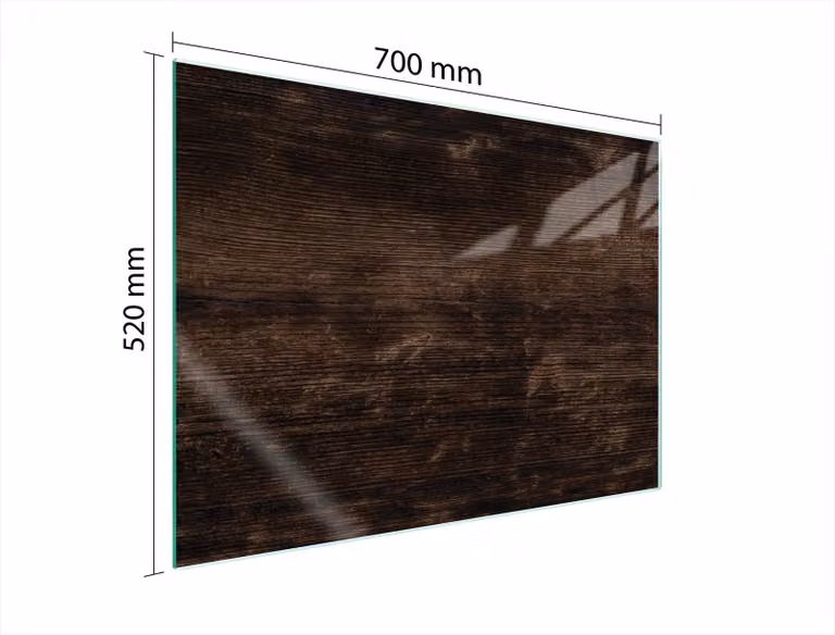 Piastra Di Protezione In Vetro Per Forno 70X52 Legno