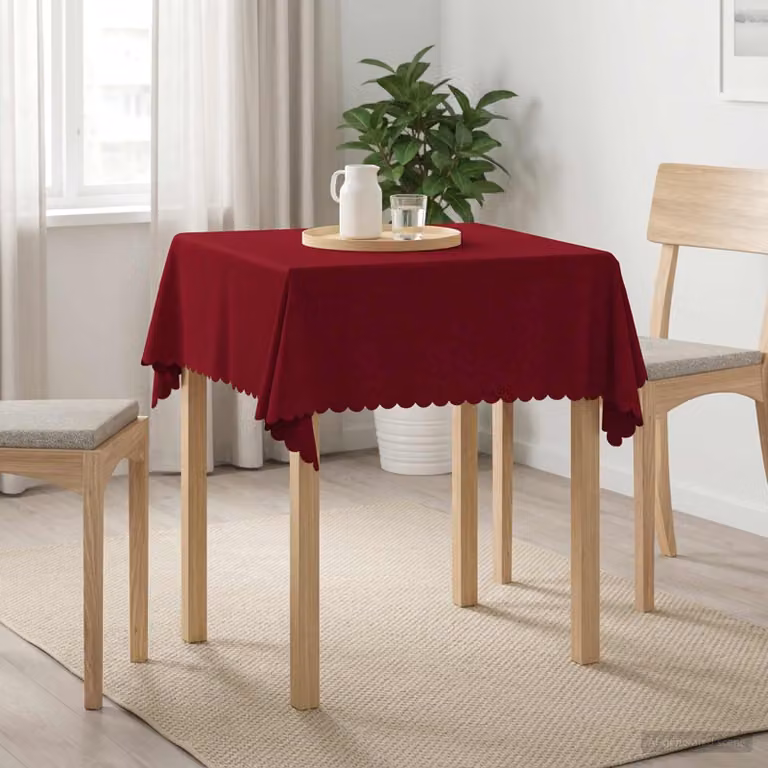 Set di 5 tovaglie jacquard vidaXL quadrate in poliestere, colore rosso, L 140 cm x P 140 cm