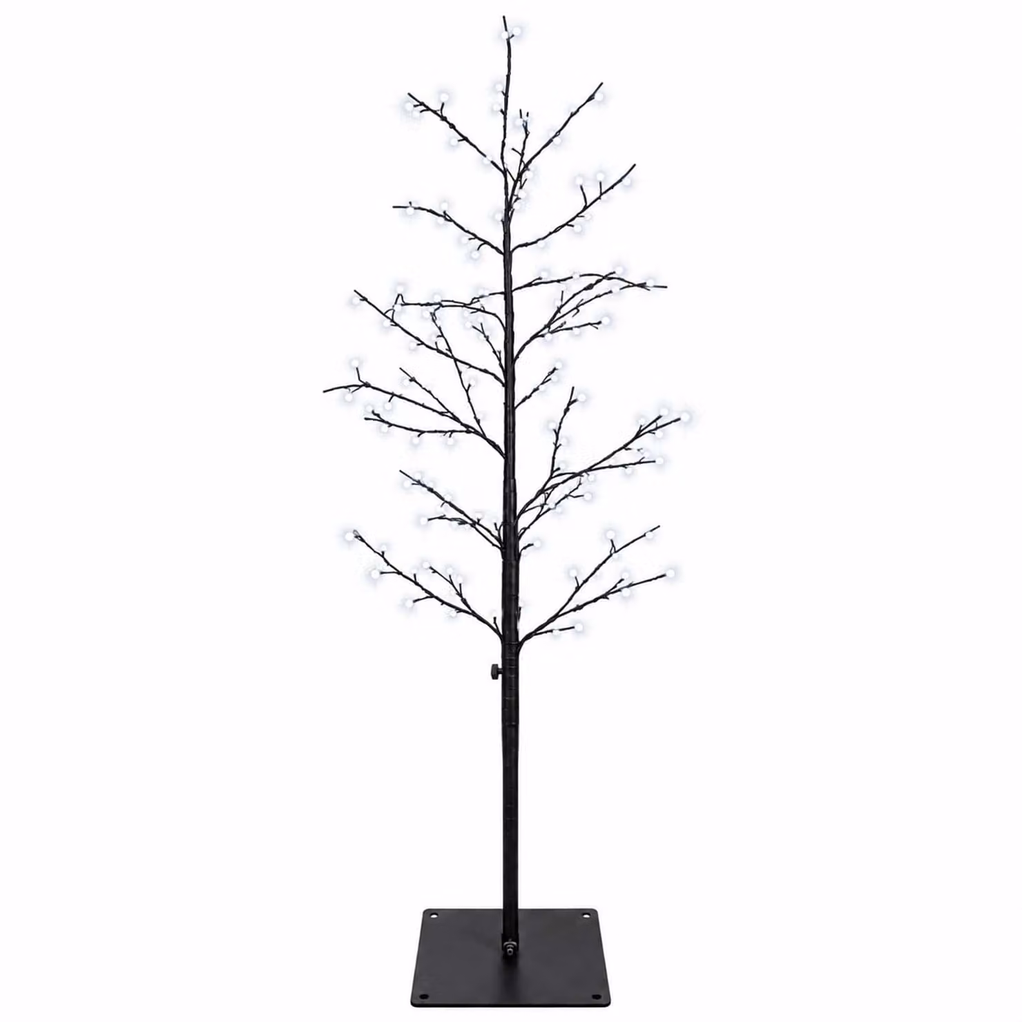 vidaXL Albero di Natale a betulla Nero 120 cm Acciaio 279 LED