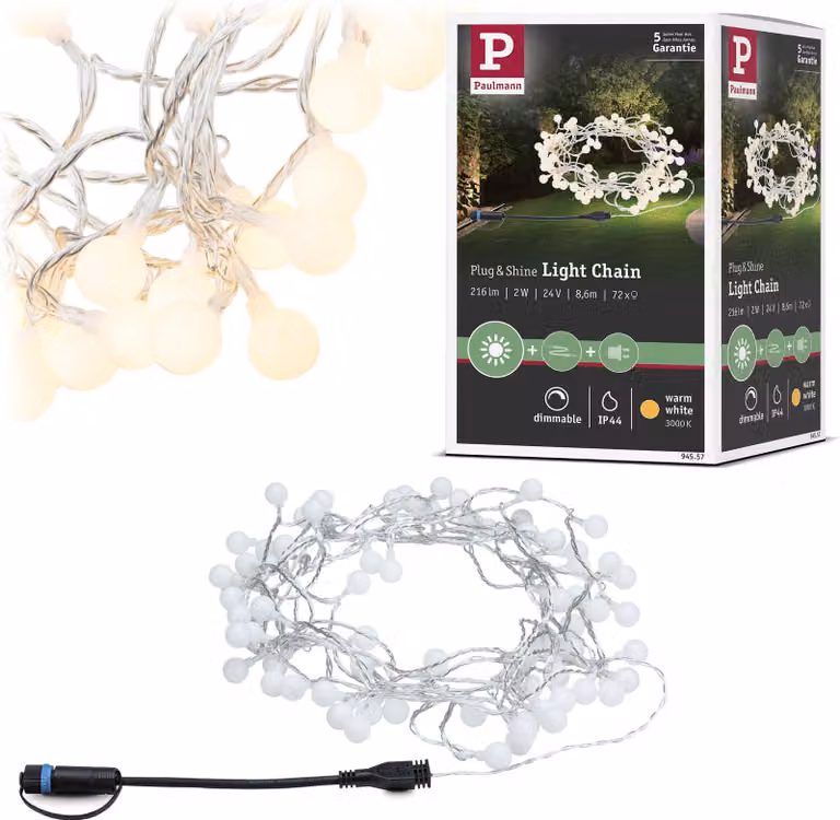 Paulmann Plug & Shine LED Lichterkette Warmweiß