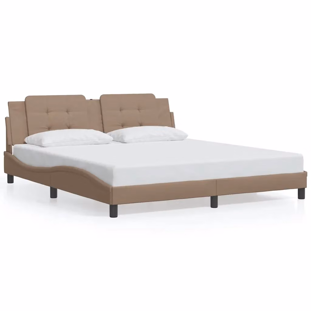 Giroletto senza materasso Zadar vidaXL in similpelle color cappuccino L/P: 180 x 200 cm – 2