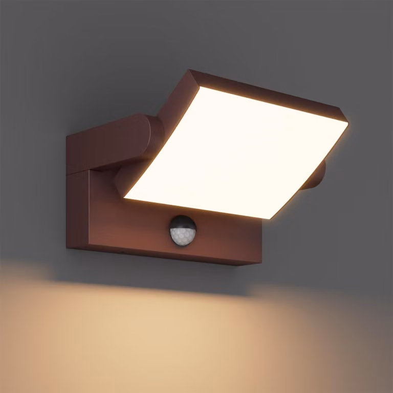 Lampada da parete per interni ed esterni, con sensore di movimento, 24 W, grado di protezione IP65, lampada per esterni