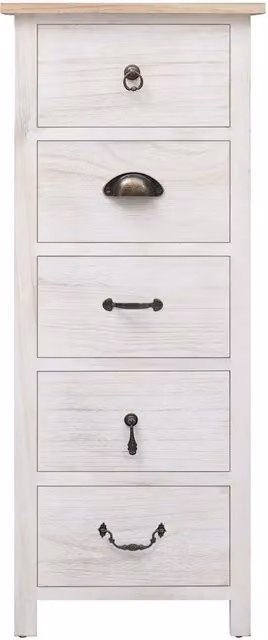 Mobiletto in legno di Paulownia da appendere al muro, Bianco e Marrone, L 35 cm x P 25 cm x H 87 cm