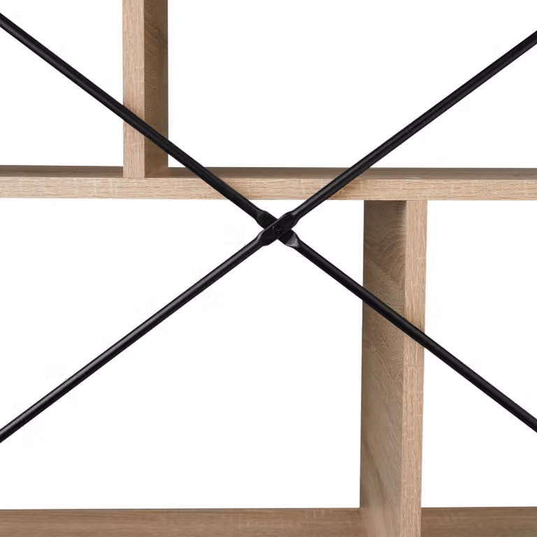 Scaffale Charleston tectake in stile industriale, colore marrone rovere, L: 75,5 cm, P: 30 cm, H: 155 cm