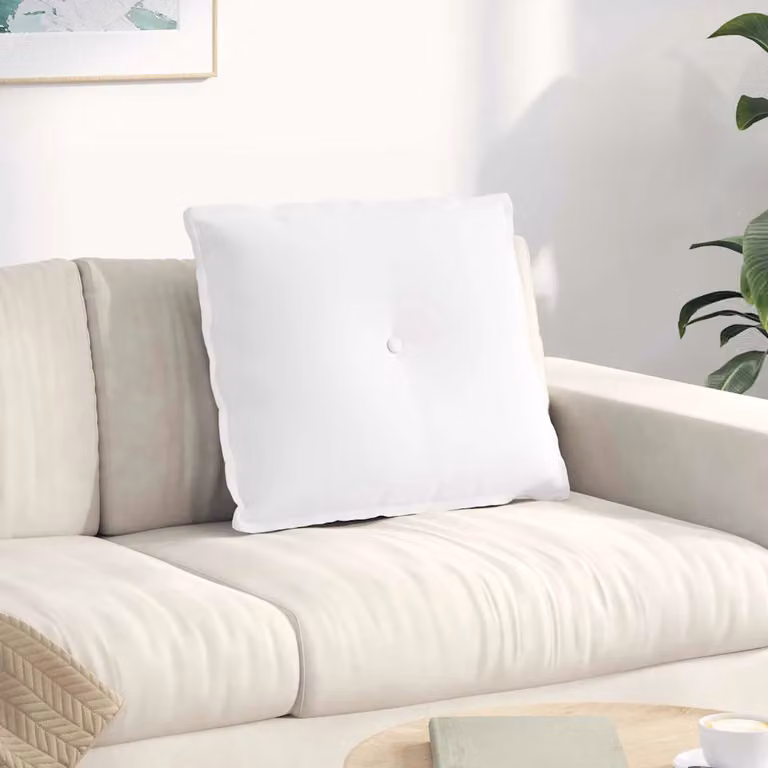 Cuscino per schiena vidaXL bianco in poliestere L: 60 cm, P: 19 cm, H: 50 cm