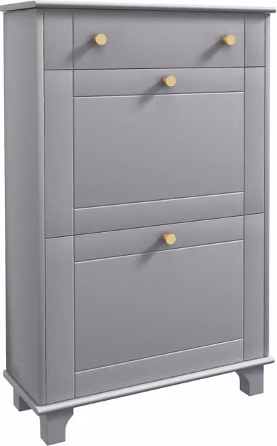 Scarpiera Salvaspazio Minimal con 2 Ante e 1 Cassetto Grigio L: 60 cm, P: 23,5 cm, H: 98,5 cm
