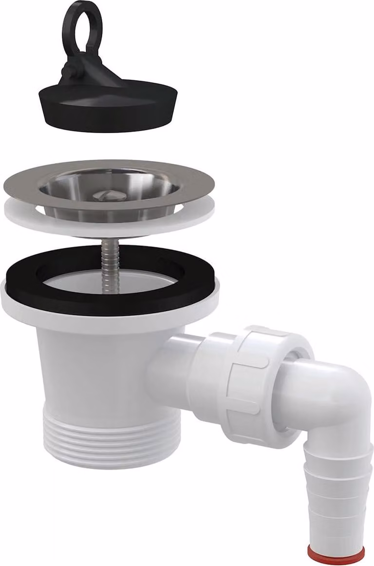 Alcadrain Ablaufventil für Spülbecken 6/4" mit Edelstahlgitter DN70 Geräteanschluss