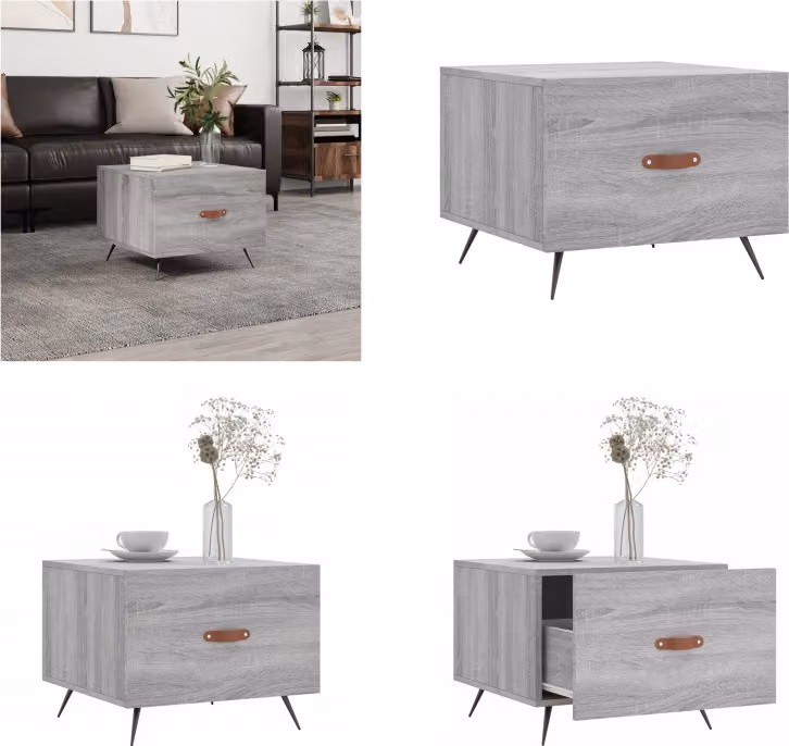 vidaXL Tavolino Grigio Sonoma 50x50x40 cm Materiale a base di legno - Tavolino - Tavolini - Tavolino - Tavoli occasionali