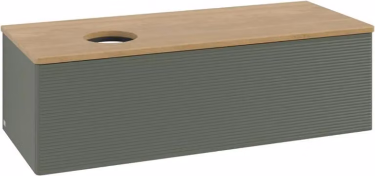 V&B Mobiletto con struttura frontale, con illuminazione Antao 120x36x50cm, WBP hon. Oa, lea gre. m Lac