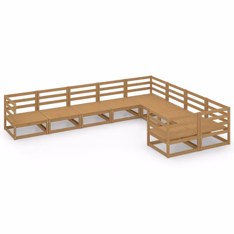 vidaXL set da salotto da giardino 9 pezzi in legno di pino massiccio