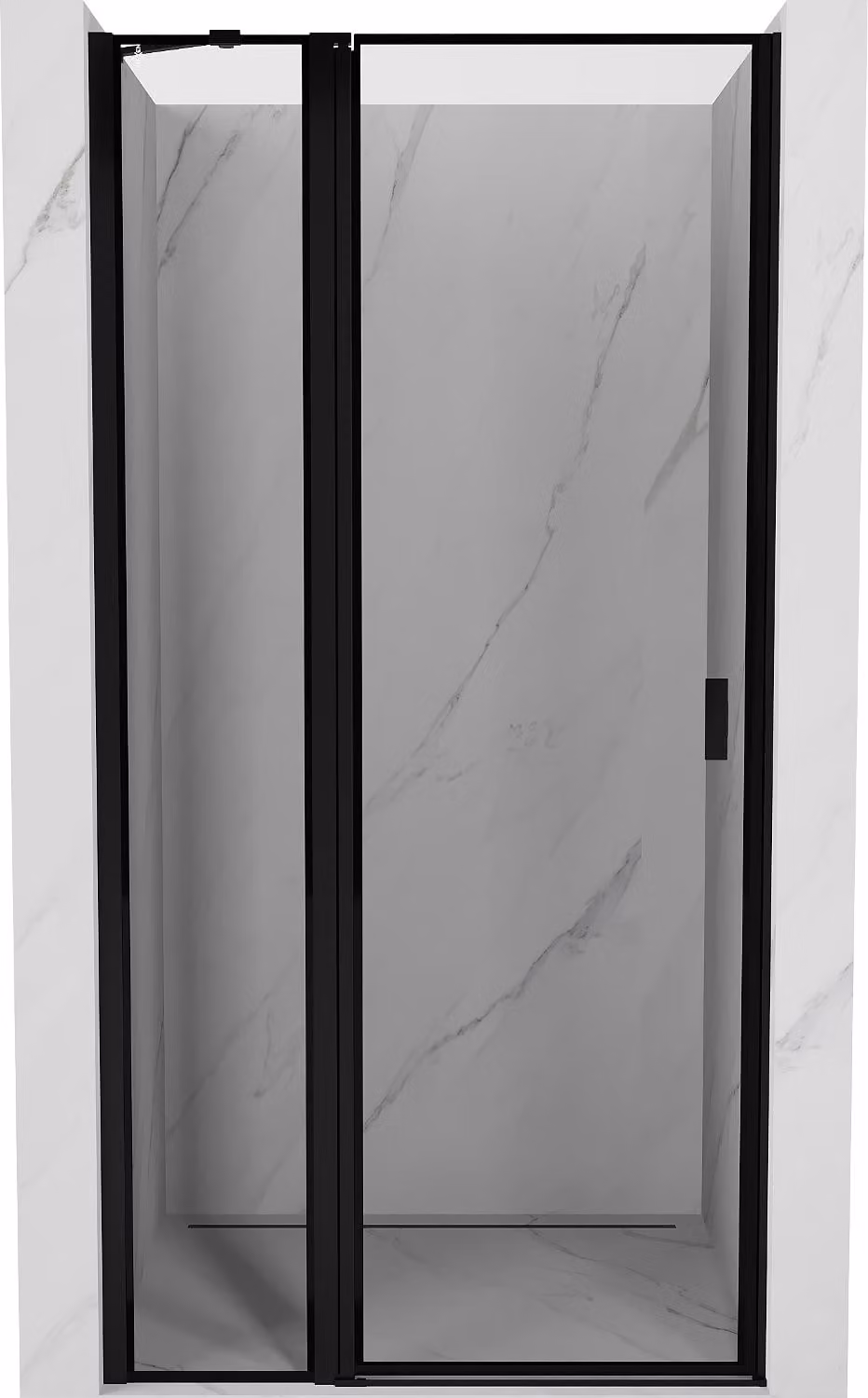 Mexen Mist porta doccia battente sinistra 70 cm, cornice nera, nera - 8A4-070-000-70-70-L