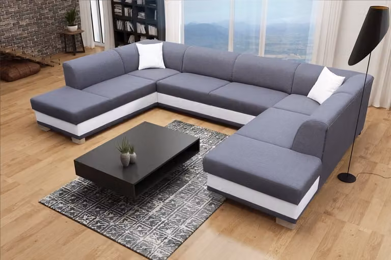 XXL Wohnlandschaft Ecksofa Couch Polster Garnitur Ecke Designer U-Form Sofa