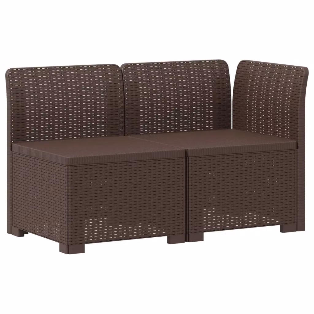 Divano da giardino a 2 posti vidaXL in rattan marrone con cuscini inclusi – 2