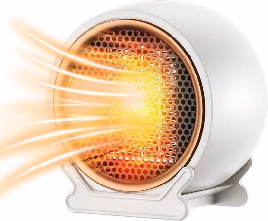 Stufa elettrica - piccolo riscaldatore per ambienti - riscaldatore portatile - modello a 2 livelli di potenza - riscaldamento rapido in 2 secondi - basso consumo energetico - protezione contro il surriscaldamento - calore per l'inverno - dimensioni compat