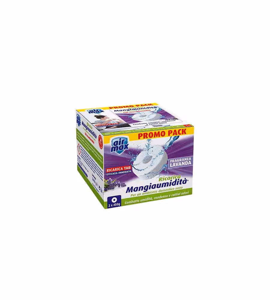 Air Max Ricarica Mangiaumidità Lavanda 2x450g - Assorbimento Efficace