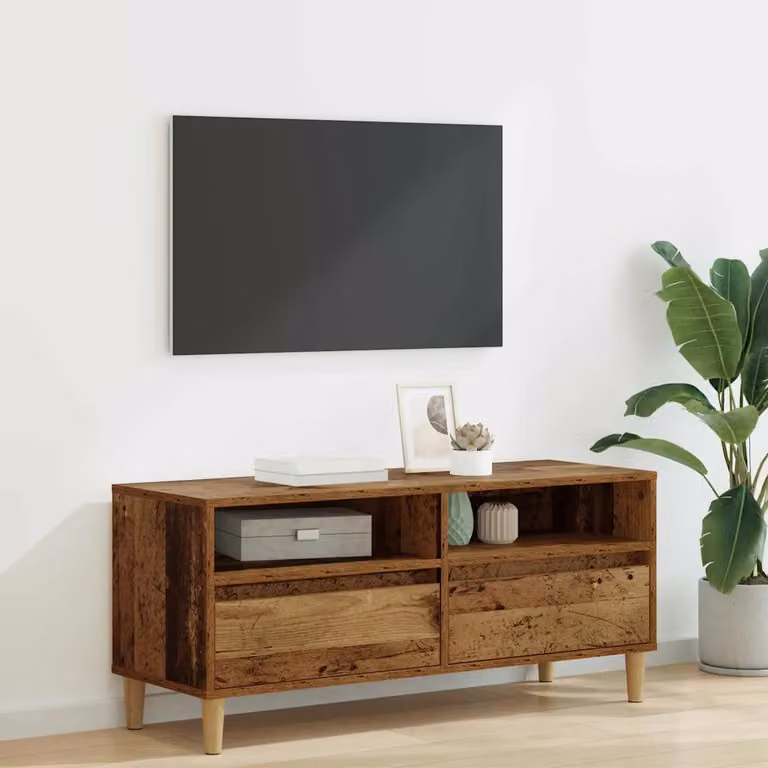 Mobile TV vidaXL in legno vecchio marrone con scomparti multimediali L/P/H: 100 x 34,5 x 44,5 cm