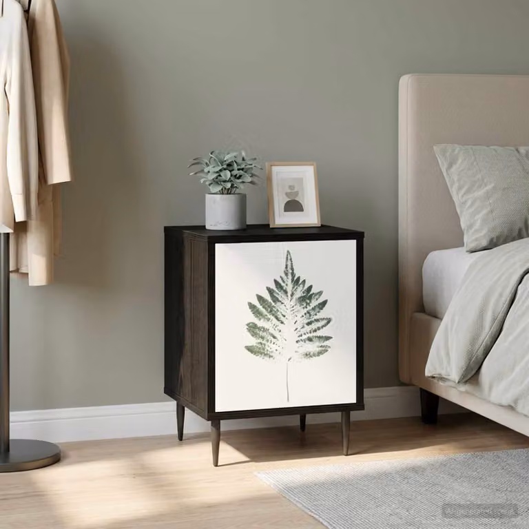 vidaXL Armadio da Notte HANAU Rovere Nero Moderno L/P/H: 36 x 33 x 51 cm