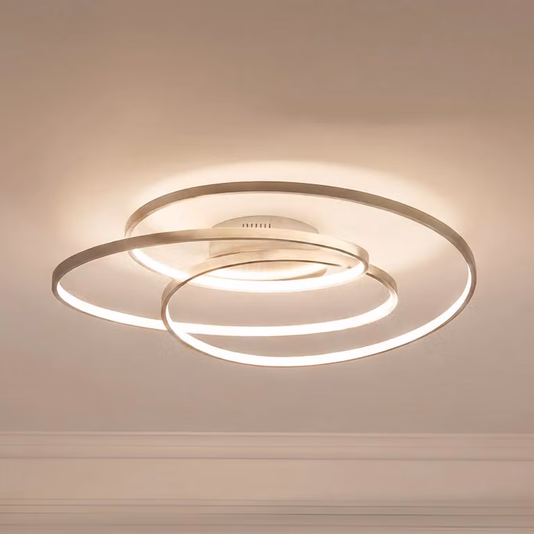 Plafoniera a LED Joline Lindby, dimmerabile, Alluminio / Grigio / Zincato, Soggiorno / Sala da pranzo, Metallo, Moderno, Plafoniera LED