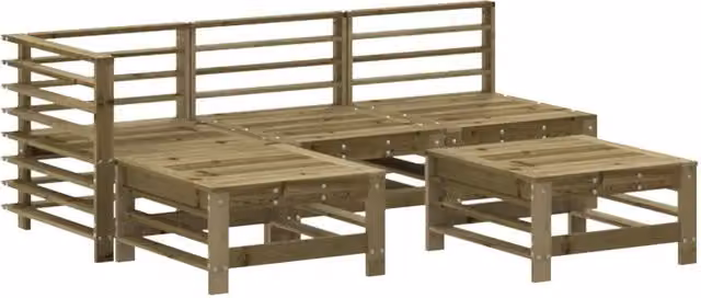 Set Salotto da Giardino 5 pz | Set di Mobili da Esterno in Legno Impregnato di Pino