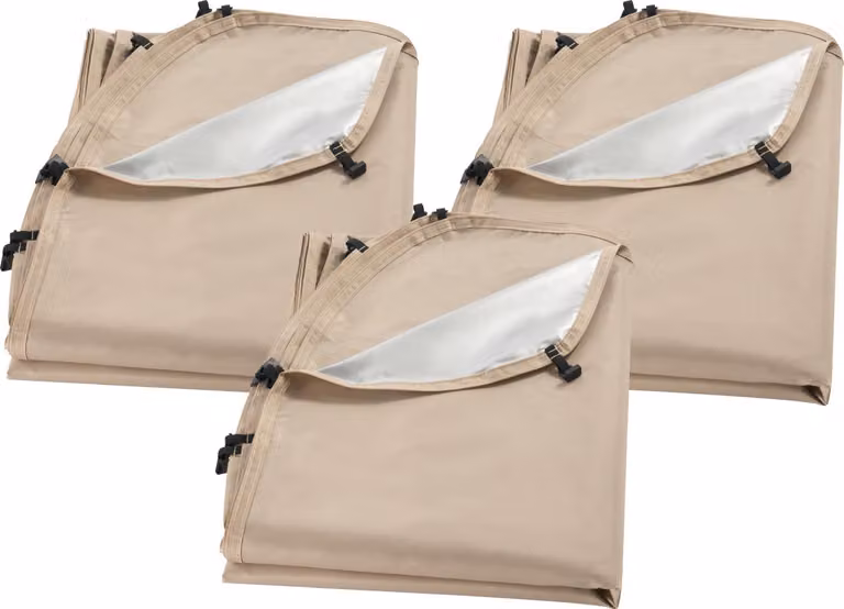 SucceBuy pareti laterali per tende di 366x338 cm, pannelli laterali 168x140 cm, in tessuto Oxford 300D argentato, set di 3 (tenda non inclusa), ideale per eventi all'aperto, Beige