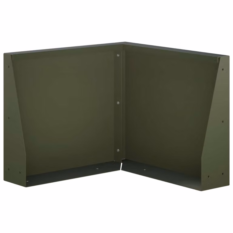 vidaXL Letto rialzato in acciaio verde oliva L: 50 cm, P: 50 cm, H: 40 cm