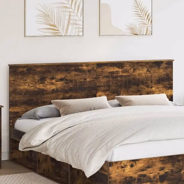 Testiera decorativa moderna vidaXL in legno multistrato color rovere fumè, L: 203 cm – 1