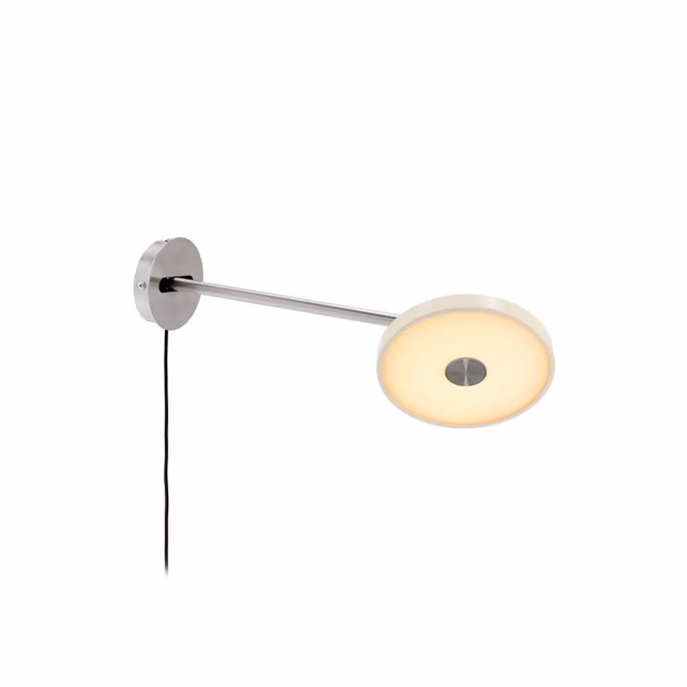 UMAGE Applique da parete di design Asteria Long, dimmerabile, Bianco / Opale, Camera da letto, Metallo, Design, Applique