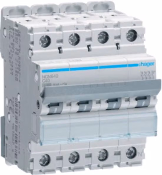 Interruttore di Corrente RCD Hager NCN640 - E2MBF Bianco