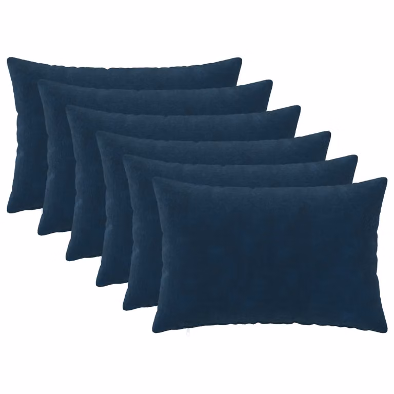 Set di 6 cuscini vidaXL HEERLEN in microfibra blu con rivestimento lavabile