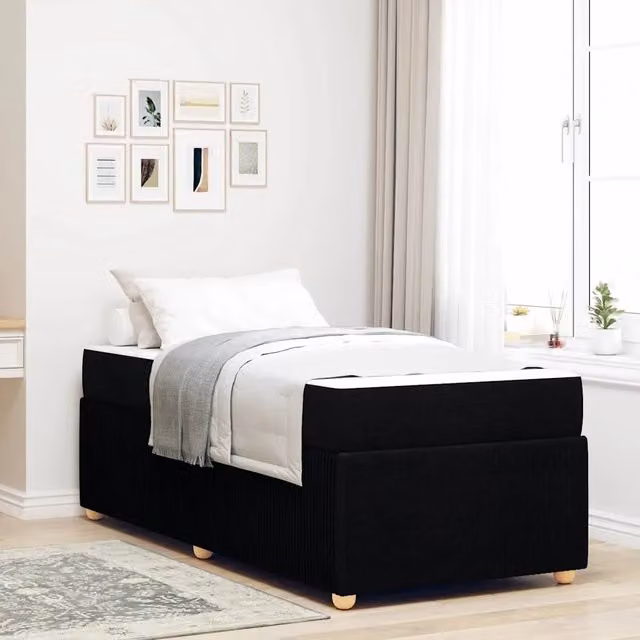 Struttura del letto Nero 90 x 190 cm Tessuto 3398329