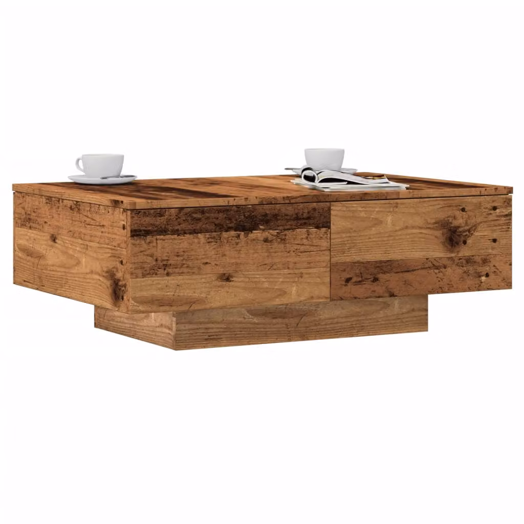 vidaXL Tavolino da Salotto Rettangolare in Legno Antico Marrone L: 90 cm, P: 60 cm, H: 31 cm