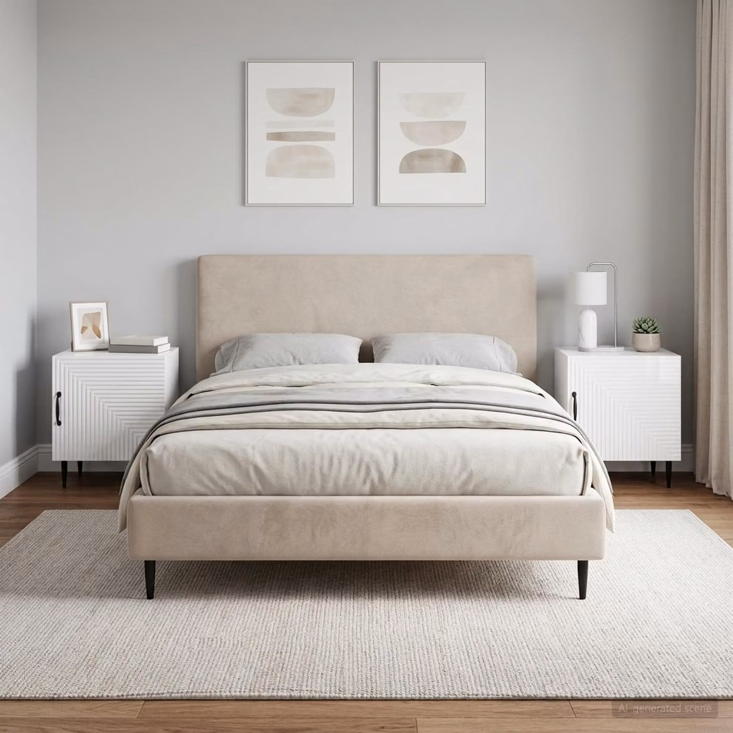 Set di 2 Armadi da Notte vidaXL Bianco Lucido L/P/H: 43 x 34,5 x 50 cm