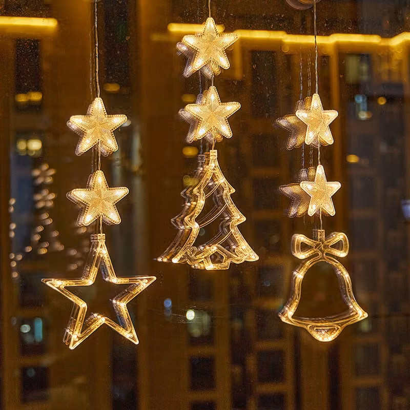 Luci di Natale per l'albero di Natale, luci per finestre con decorazione natalizia a LED, luci fiabesche per decorazioni natalizie, balconi, feste