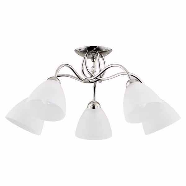 AMARILLO 5xE27 15W lampada da soffitto in cromo con cristallo ALF23745 Alfa