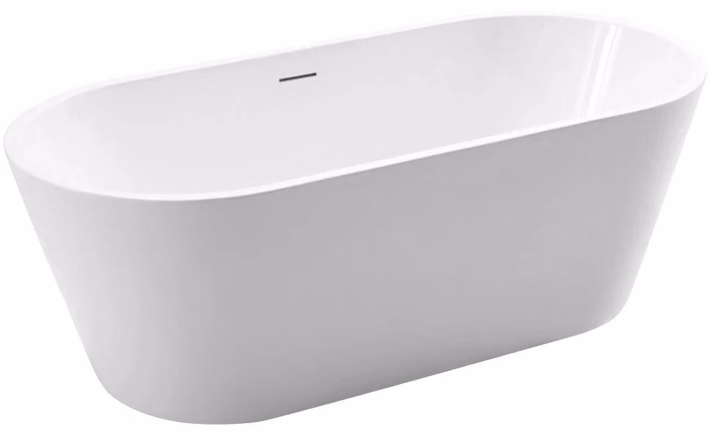 CERANO - Vasca da bagno freestanding in acrilico Timea - bianco lucido - 159x75 cm